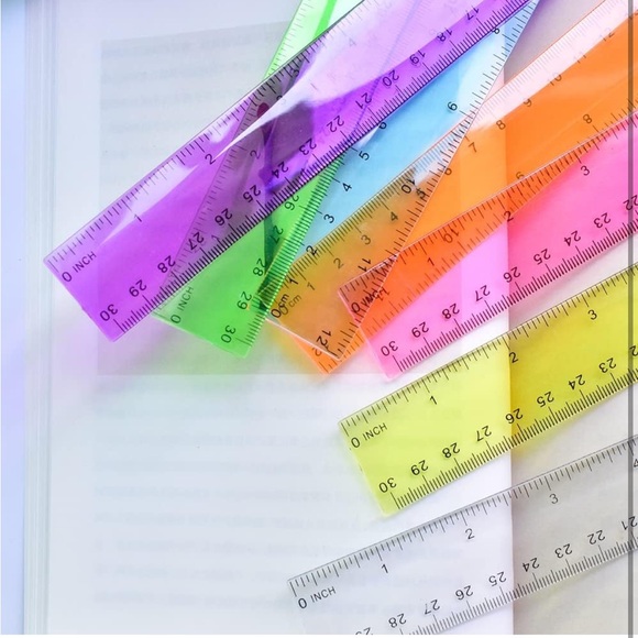 7 pack plastic Colorful Party Ruler Set - Picture 2 of 5